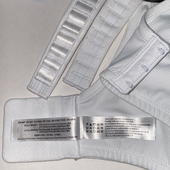 44F SYROKAN Sports Max Control Exterior Underwire Bra High Impact White Unpadded - Picture 7 of 13